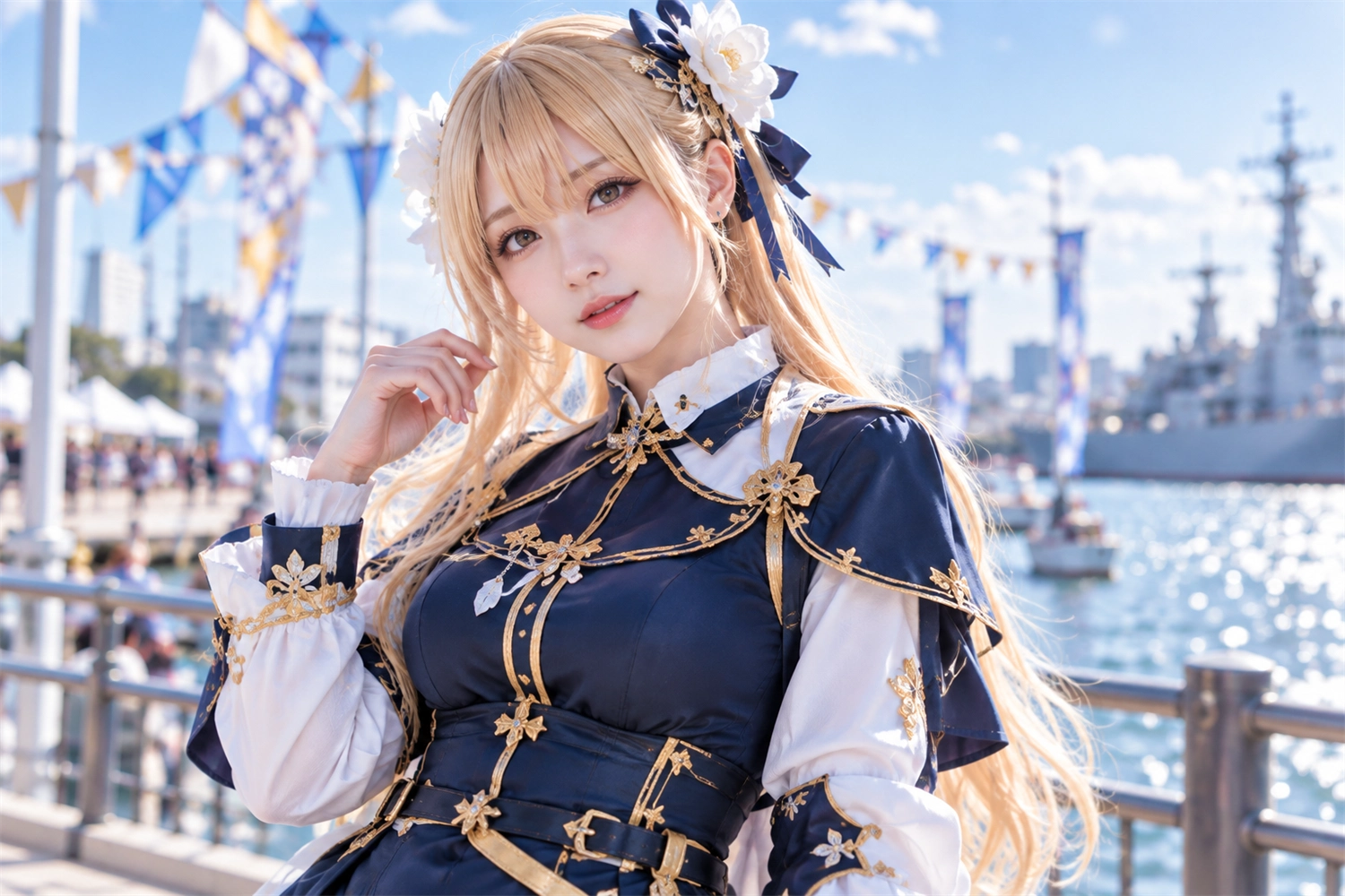 金髪のコスプレイヤー